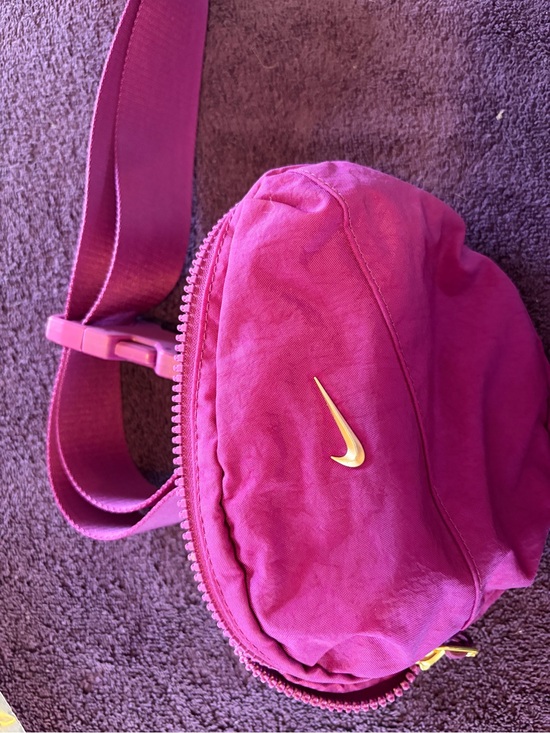 Nike Handbags - Nike Hot Pink Crossbody Waist Bag with Gold Swoosh